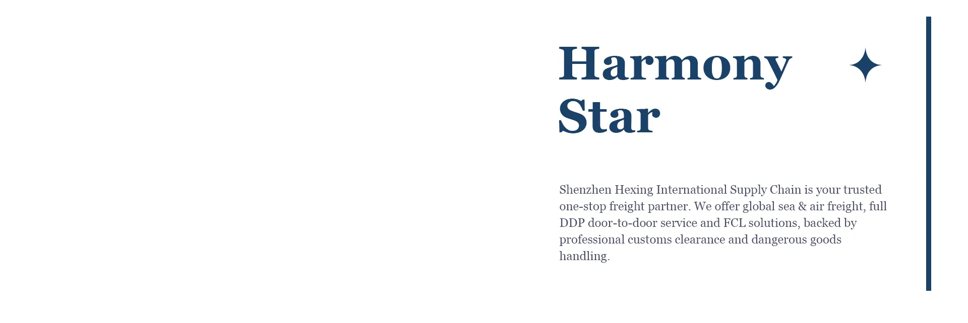 Harmony Star one-stop freight partner